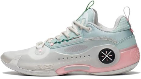 LI-NING Way of Wade 10 Serie Valentine's Day Herren-Basketballschuhe Futter rutschfest Professionelle Stoßdämpfung Sneaker Sportschuhe Grau Blau Rosa EU 41 2/3
