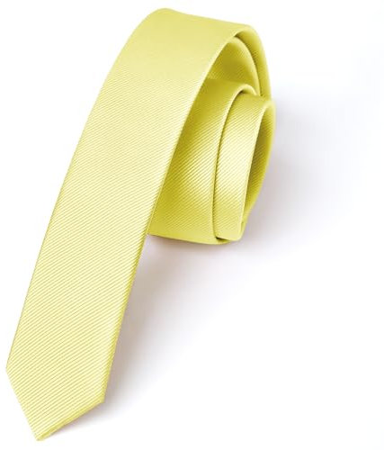 Enlision Krawatte Hellgelb Schmal Seide Krawatten für Herren Einfarbig Schlips Gelb Hochzeit Party Krawatte 4cm Formelle Elegante Business