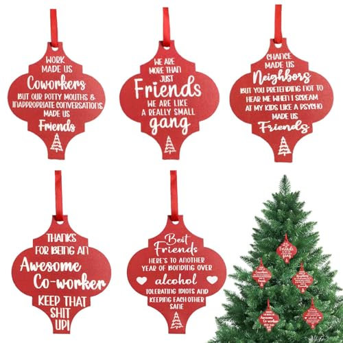 Holzanhänger für Baum, Weihnachtsbaum-Holzschmuck | 5X dekorative