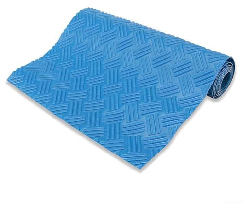 Tappetino antiscivolo per scale da piscina, in PVC, con texture antiscivolo, facile da tagliare, pieghevole, per bagno e cucina, blu (90 x 40 cm)