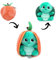 Déglingos Les FLIPETZ - Doudou Corvet la Tortue/Pêche - Tortue Cache-Cache réversible - Peluche Toute Douce pour bébé - Idées Cadeaux de Naissance, Vert et Orange