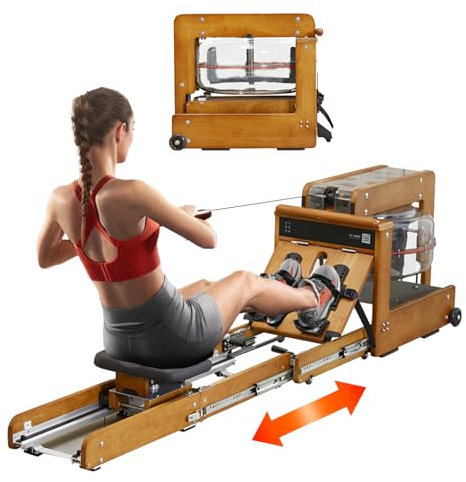 Premium Rudergerät Wasser für Zuhause,CEIEVER Rudergerät für Zuhause Klappbar mit LED-Wassertank Wasserrudergerät mit Einem Intelligenten Display Rudergerät für Heimfitness