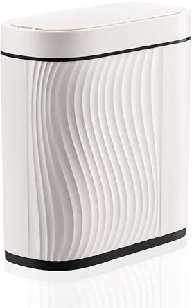sapisecret weiß 8l mülleimer mit sensor - für badezimmer mülleimer, mülleimer küche, bad mülleimer, mülleimer mit deckel, mülleimer elektrisch, mülleimer schmal, automatischer mülleimer geruchsdicht