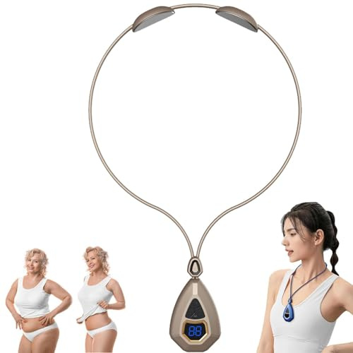Sienova Portable Lymphatic Massager Device, Sienova Tragbares Lymph-Massagegerät, EMS Lymphdrainage-Nackenmassage, Nackenmassagegerät mit 5 Modi und 15 Intensitätsstufen für Frauen Männer (Gold)