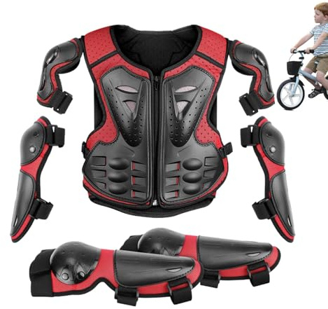 Brustschutz für Kinder Motocross - Körperschutz für Kinder Motorrad, Schmutzfahrrad-Ausrüstung | Kinderarmanzug mit Knie-Ellenbogen Arm- und Schulterschutz Sicherheitsausrüstung für