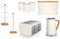 Swan Nordic White 1.7L Jug Kettle, 4 Slice Toaster, Bread Bin, Canisters, Mug Tree & Towel Pole Set. Scandinavian Inspired Design Matching Kitchen Set of 8 in Cotton White