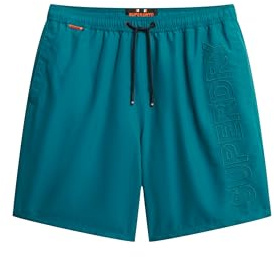 Superdry Herren 43 cm Lange Premium Badeshorts mit Stickerei