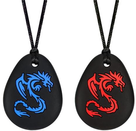 CLDY Kaukette für Kinder, 2 Stück sensorische Kauketten, Beißring aus Silikon BPA-frei, Autismus-Spielzeug für Jungen und Mädchen, Kauanhänger aus Silikon, perfekt für Kinder mit ADHS und Beißende