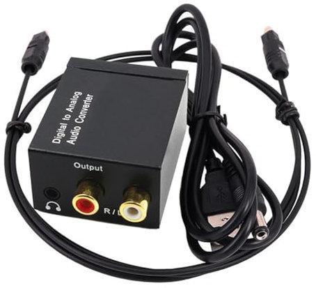 Oewnvmd Decodificador de Audio Digital Conector de 3,5 mm Fibra Óptica Coaxial Convertidor de Audio Digital A Analógico Amplificador de Audio Digital SPDIF