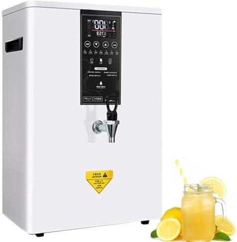 Scaldabagno commerciale da 3000 W, erogatore di acqua bollente a parete, caldaia automatica for acqua calda da 50 l/60 l/80 l con pannello di controllo LCD, for caffè, casa, ufficio, bevande calde(Whi