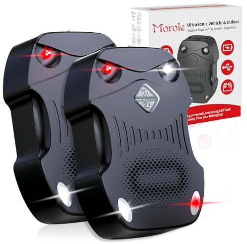 Morole Ultrason Souris et Rats, 3 Modes de Fonctionnement, Anti Rongeur Voiture, Ultrason Rongeur pour Maison, Voiture, Souris, Rats, Moustiques, Cafards, Mites(2PCS)