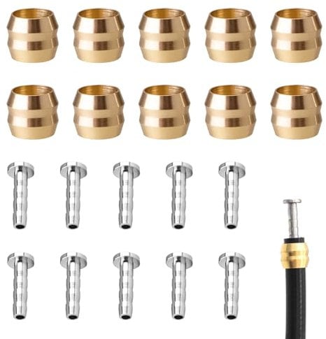 10 Piezas BH90 Manguera Hidráulica Freno Disco, Conector Insertos Oliva para Shimano Frenos, Reemplazo para M615 M675 T750 M785 M985 M7000 M8000 M9000 Inserto de Conector y Oliva de Freno de Latón