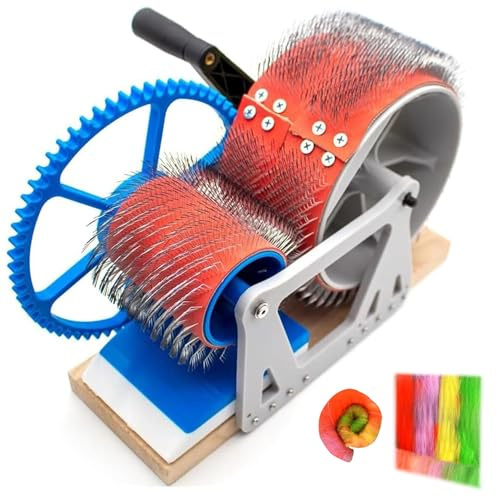 Handkurbel Drum Woll -Kardingmaschine, Schnelle Farbmischung, Kämmen, Drehende Wollfilzfilm -Carder, für DIY -Wolle Filz, Handwerk Enthusiasten