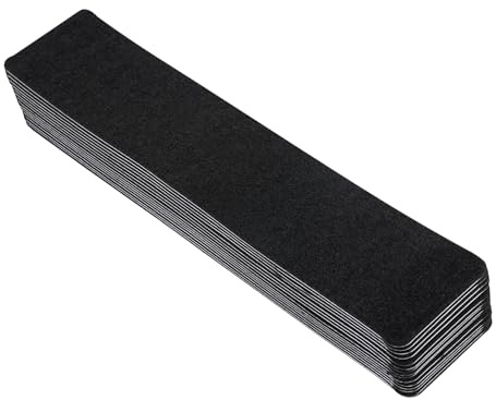 Lumivew 15er Set Stufenmatten aus Filz, 60x12 cm, Selbstklebend, schwarz, rutschfest, geräuschdämpfend für Innenbereich, Sicherheit für Kinder und Haustiere, Stufenteppich Treppen