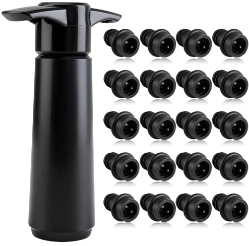 Wine Vacuum Pump and Stopper Set, Airtight Beverage Saver with 10 Reusable Bottle Stoppers, Easy-to-Use Preservation Tool for Wine Champagne Beer Sparkling Drinks
