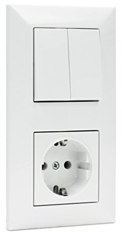 Meridian Kombination Serienschalter + Steckdose von VIKO by Panasonic (92503102-Kombi)