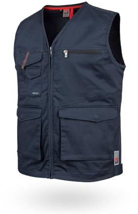 WÜRTH MODYF Arbeitsweste Stretch X – professionelle Arbeitsweste für Herren in Größe 4XL – Arbeitskleidung für Handwerk & Industrie in blau