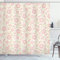 ABAKUHAUS Fleur Rideau de Douche, Fleur à l'ancienne, Tissu Ensemble de Décor de Salle de Bain avec Crochets, 175 cm x 200 cm, Rose Vert pâle et Blanc