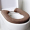 BOENFU Luxury Thick Warm Toilet Seat Cushion - Stretchable Washable Cloth Universal Toilet Seat Mat (Brown)