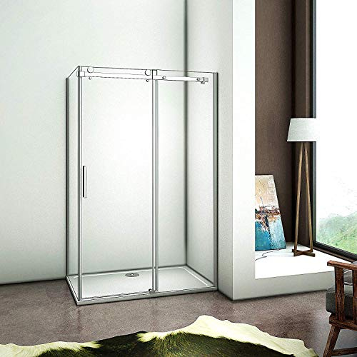 115x90cm Duschkabine Verstellbereich von 1123-1163 mm Duschabtrennung Nischentür Dusche aus 6mm Sicherheitsglas mit Seitewand T2