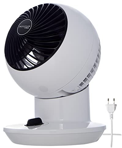 Iris Ohyama Woozoo, 11m², Ventilador de mesa, Blanco, 3 velocidades, Silencioso, Potente,Escritorio, Portátil, Sobremesa, Table Fan, Ventoinha para casa, el dormitorio, a oficina, Frio, PCF-SM12N