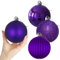 GameXcel Christbaumkugeln, bruchsicher, groß, zum Aufhängen, Violett, 4 Stück