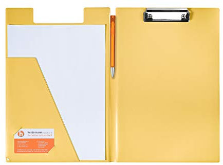 Heidemann Aufklappbare Klemmbrettmappe DIN A4 Plus, 11100000 (Gelb)
