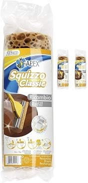 Apex Set 3 Ricambi Spugna Squizzo Classic – Compatibili con Lavapavimenti a Rullo – Spugna 25 cm Alta Assorbenza per Tutti i Pavimenti, anche Delicati