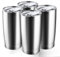 Stainless Steel Tumbler with lid, Beasea 20oz 4pcs Double Wall Vacuum Insulated Metal Drinking Tumbler Travel Mug Large Travel Tumbler Coffee Cup for Home Office Outdoor