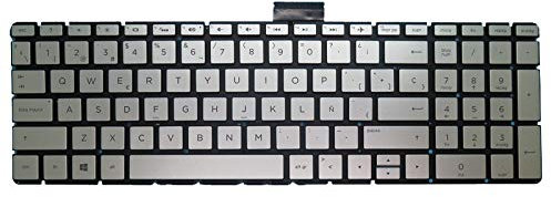 通用 Teclado para portátil HP 15-BS000 Plateado con retroiluminación Sin Marco 2B-BB310I600 Español SP
