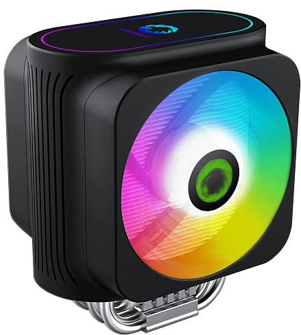 Game Max Gamma 600 Rainbow ARGB CPU Cooler, 6x 6mm Copper Heatpipes, ARGB LED Lighting, 2 x 120mm ARGB Fans, ARGB Controller, ASUS AURA, Asrock RGB, MSI, Compatible for AMD & Intel Platforms | Black