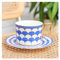 Tasse A Cafe Tasse de café marocaine et soucoupe en céramique cappuccino après-midi tasse de thé 250ml Tasses Mugs Et Soucoupes (Color : Flowers Blue)