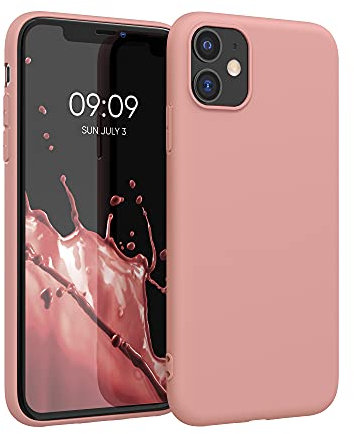 kwmobile Case Compatible with Apple iPhone 11 Case - Soft Slim Protective TPU Silicone Cover - Winter Rose