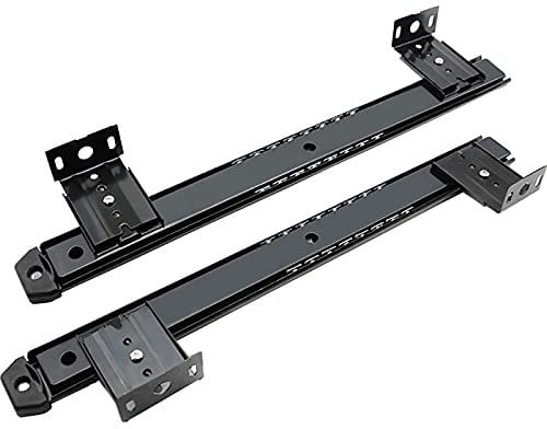 Duchunsheng 2 Pcs Runners For Computer Desk Pull Out Keyboard Shelves - Drawer Slides Rail Shelf Under Desk, Heavy Duty, Metal Quiet Ball Bearing, Black, W35mm-L350mm(14 inch)