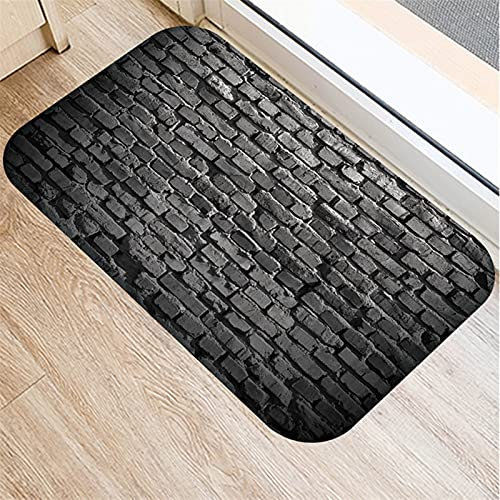 WENLI Doormats 1Pcs Wood Stone Pattern 40 * 60cm Kitchen Entrance Door Mat Coral Velvet Carpet Doormat Indoor Floor Mats Anti-Slip Rug 48026 (Color : 007, Size : 40cmx60cm)