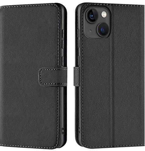 Verco custodia per iPhone 13 Mini, Case per Apple iPhone 13 Mini Cover PU Pelle Portafoglio Protettiva (5.4 inch), Nero