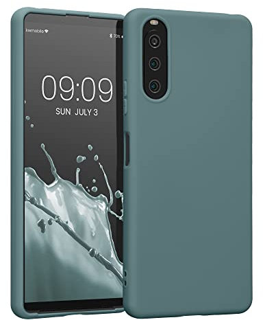kwmobile Hülle kompatibel mit Sony Xperia 10 IV Hülle - weiches TPU Silikon Case - Cover geeignet für kabelloses Laden - Arctic Night