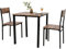PULUOMIS Dining Table and 2 Chairs, Breakfast Bar Table and Chairs Set 2, 3 Piece Dining Set, Wooden Metal Frame, Modern Design for Home Kitchen Bistro Patio Garden(Brown)