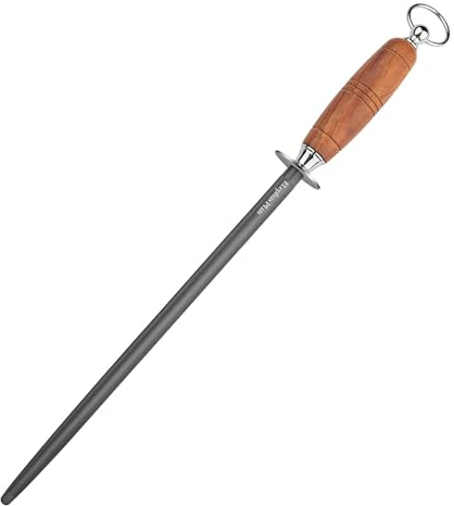 12-Inch Knife Sharpening Rod,High Carbon Steel Honing Rod for Kitchen