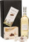 Geschenkset Weißwein aus Italien mit Schokoladentrüffeln und dunkler Schokolade