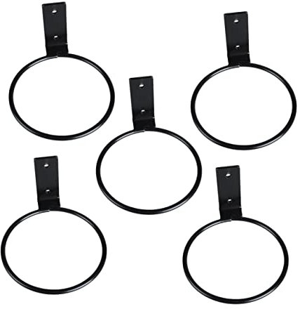 Garneck 5pcs Iron Wall Mount Flowerpot Rack Flowerpot Holder for Balcony Wall-mounted Plant Pot Storage Rack Basketball Showing Design