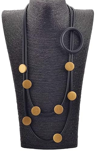 Bysonglezai Halskette Damen Ketten Anhänger Frauen Geschenk Drucken Halsketten Für Frauen Gummi Halskette Holz Zubehör Big Statement Kleiderkette Für Party