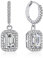 MomentWish Creolen mit Moissanite Diamant Anhänger, 2 Karat Moissanite Ohrringe Silber 925 Quadratisch Romantisches Geschenk für Frau