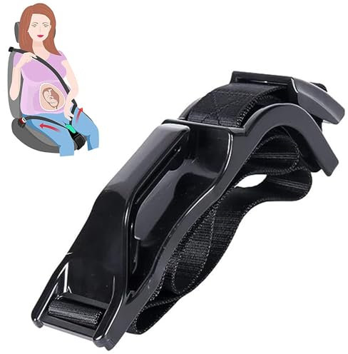 Zoojoy Ceinture de Sécurité de Grossesse,Ceinture de Sécurité Réglable,Empêche la Compression de l'Abdomen,Confort et Sécurité Pour le Ventre de Mamans Enceinte (Noir)