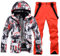 HOUZONIY Herren Skianzug Set Herren Schneeanzug Warmer Winddichter 2-Teiliger Schneeanzug(238+Orange L)