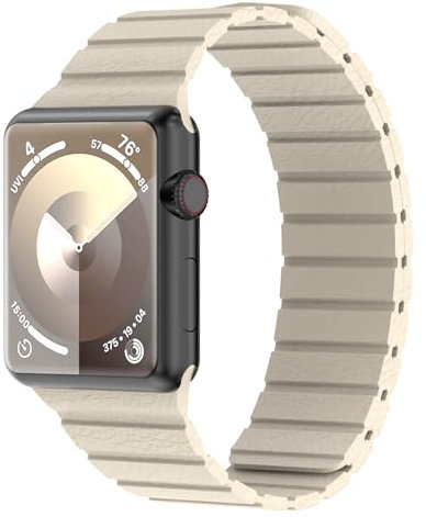 Synchro Bands Kompatibel mit Apple Watch Armband Magnetisch 38mm 40mm 41mm 42mm 44mm 45mm 49mm,Lederband Ersatzarmband Herren Damen Armbands für iWatch Series Ultra 9 8 7 6 5 4 3 2 1 SE