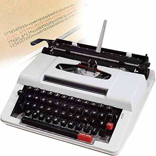Macchina da scrivere vintage, perfetta per scrivere romanzi ovunque, macchina da scrivere manuale retrò in rosso-tastiera nera con tastiera inglese, ideale per scrittori avventurosi nella giungla