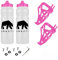 Bearactive Bike Bottle Holder with Bike Bottle 750ml - BPA Free Leak Proof Bicycle Squeeze Bottle with Valve Lid – Lightweight Plastic Bottle Cages with Screws for Road & Mountain Bikes (Pink 2 Pack)