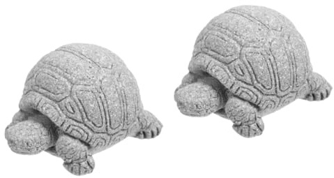 STOBAZA 2st Simulierte Tierornamente Schmücken Miniaturen Wohnkultur Statue Gartenschmuck Schildkrötenfigur Gartenverzierung Tiermodell Haushalt Sandstein Schildkröten-skulptur