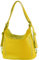 modamoda de T249 Damen Rucksack Schultertasche 2 in 1 aus Leder handmade in Italy, Farbe:Sonnengelb